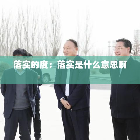 落实的度：落实是什么意思啊 