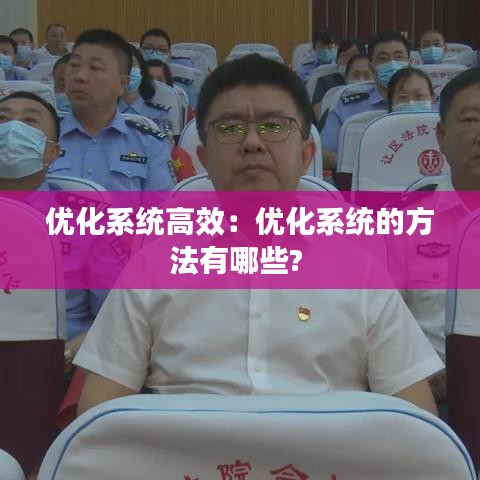 优化系统高效：优化系统的方法有哪些? 