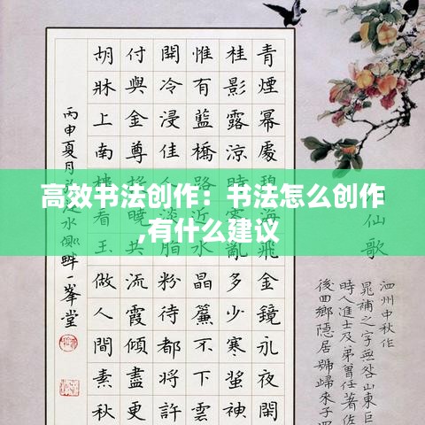 高效书法创作：书法怎么创作,有什么建议 