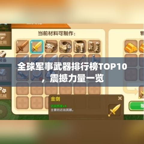 全球军事武器排行榜TOP10，震撼力量一览