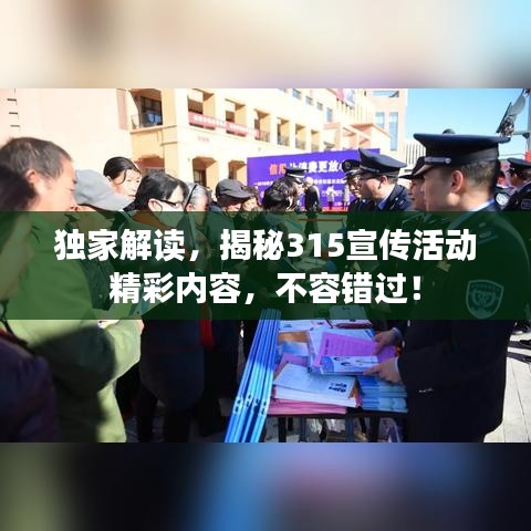独家解读，揭秘315宣传活动精彩内容，不容错过！
