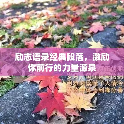 励志语录经典段落，激励你前行的力量源泉