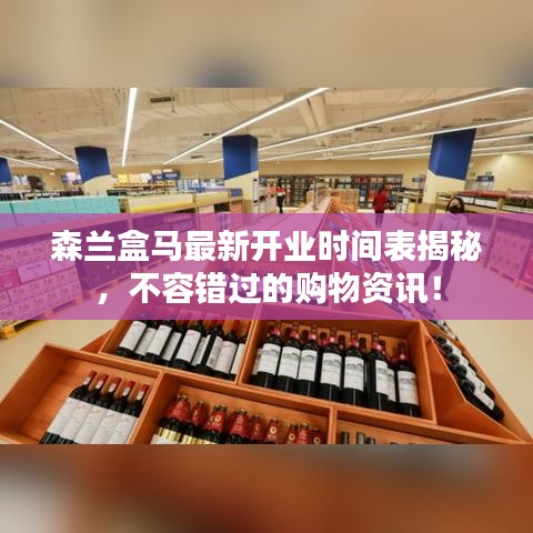 森兰盒马最新开业时间表揭秘，不容错过的购物资讯！