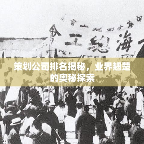 策划公司排名揭秘，业界翘楚的奥秘探索